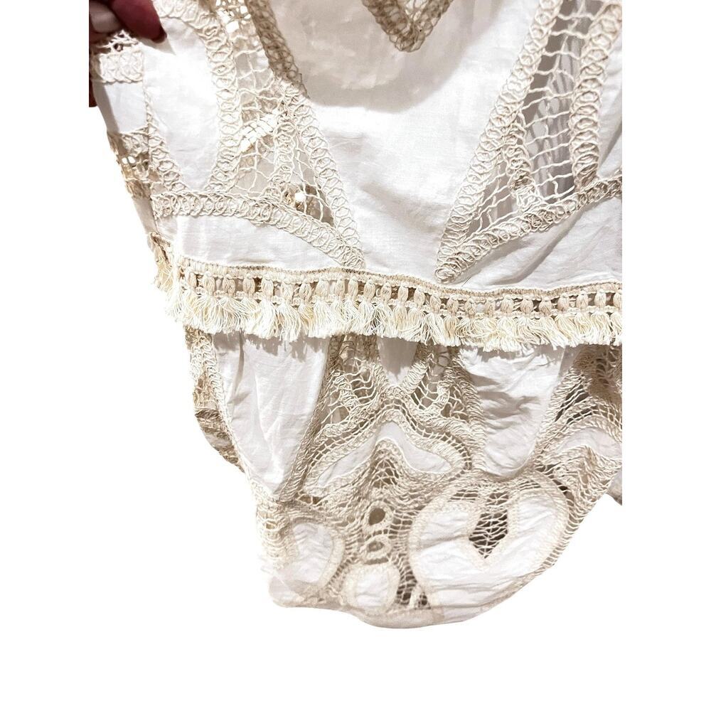 Strut & Bolt Cream Beach Maxi Dress Womens Medium Sand Crochet Lace Boho - Picture 6 of 11